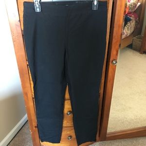 Black Pull-On Straight Dress Pants